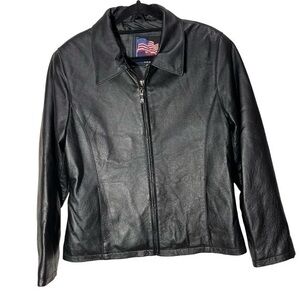 Leather USA Women’s MotoJacket Size XL Color Black